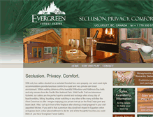 Tablet Screenshot of evergreenforestcabins.com